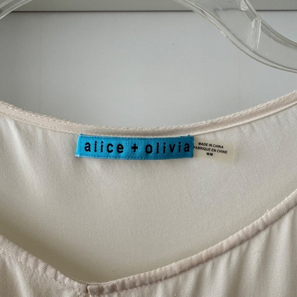 ALICE + OLIVIA BRAD DRAPED CRISSCROSS BLOUSE - Picture 7 of 8